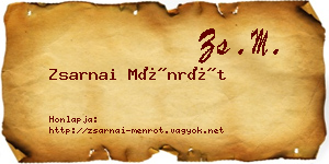 Zsarnai Ménrót névjegykártya